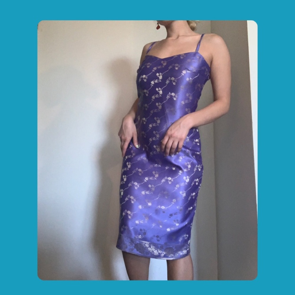 Lavender satin dress